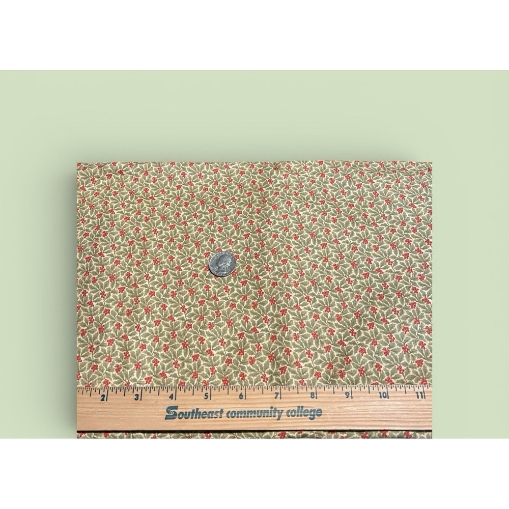 Fabric Quilt Craft Cotton‎ Peace On Earth Moda Pattern 3925 Green Leaves Berries